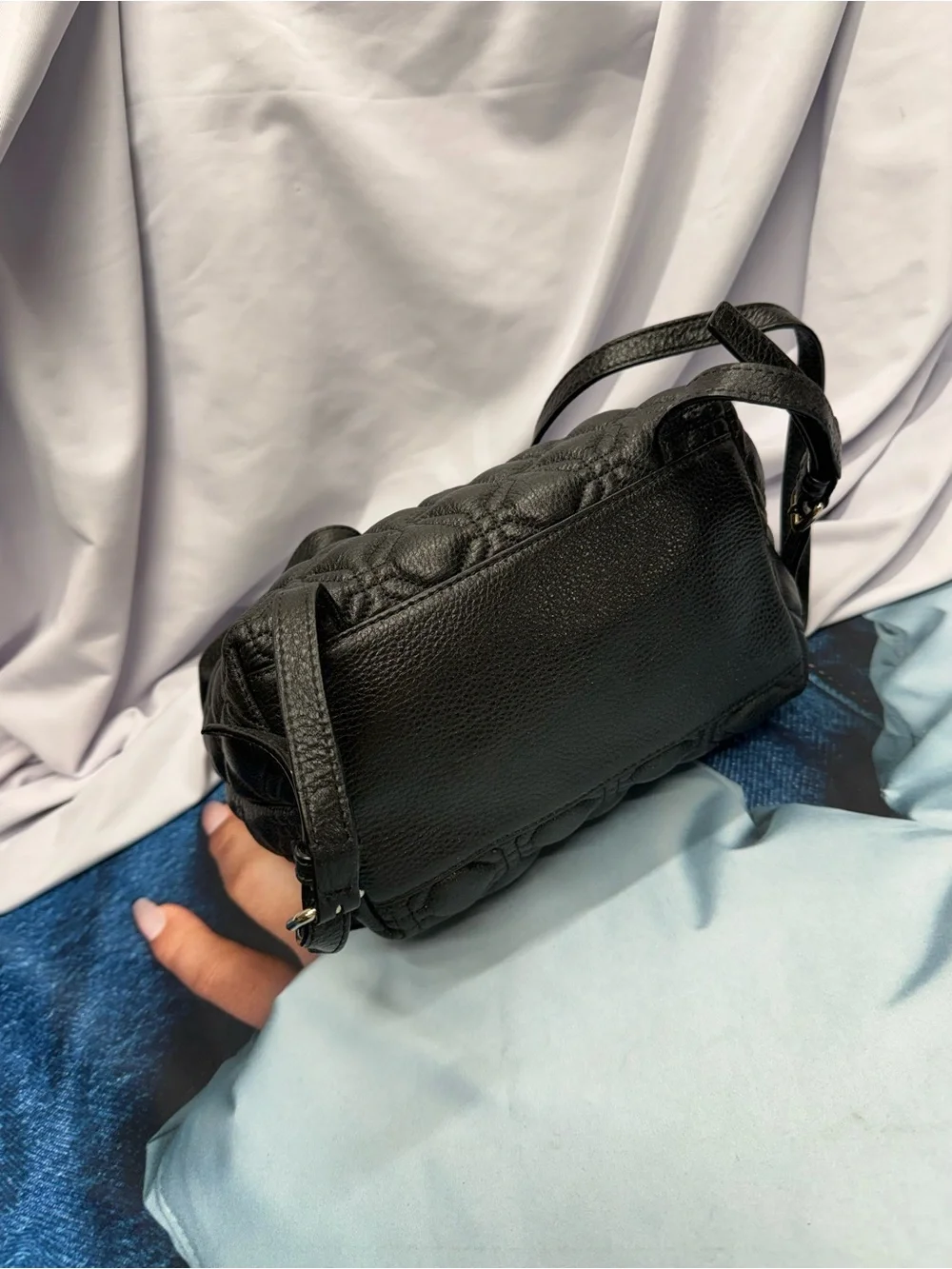 (new+tag) Kate Spade Quilted Black Leather Backpack Marley Astor Court